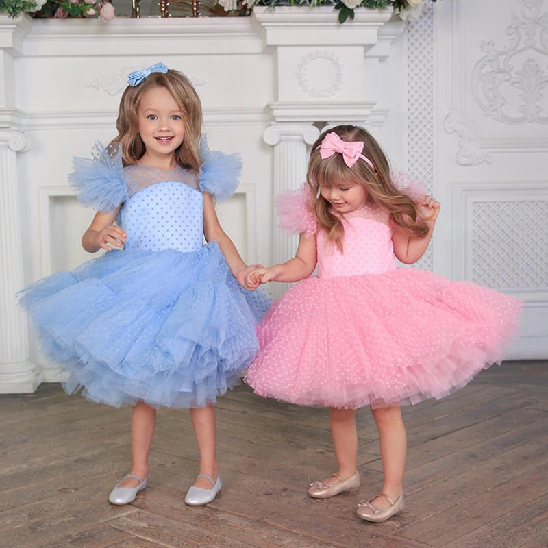 Elegant Kids Pink Tutu Princess Dress Set - Perfect for Birthdays & Formal Events