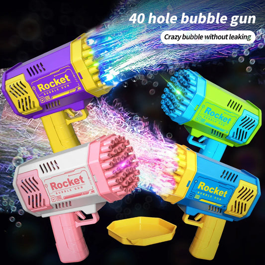 Rocket Bubble Gun with 40 Holes - Ultimate Bubble Fun