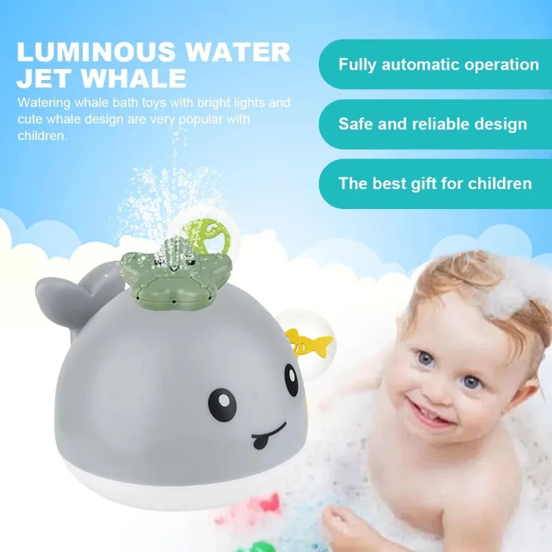 Electric Inductive Water Spray Ball with Light for Baby Bath Toddler Infant Swimming Toys