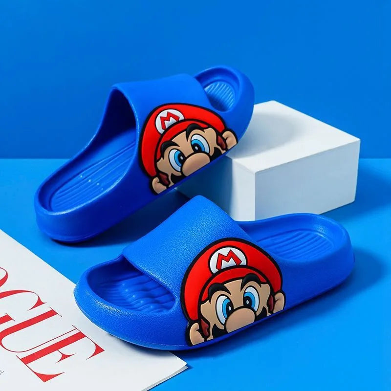 Super Mario Brothers Kids' Cartoon Character Slide Sandals