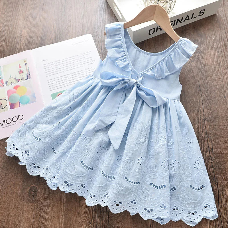 Elegant Summer Party Dress for Baby Girls 2024 Floral Princess Outfit for Girls