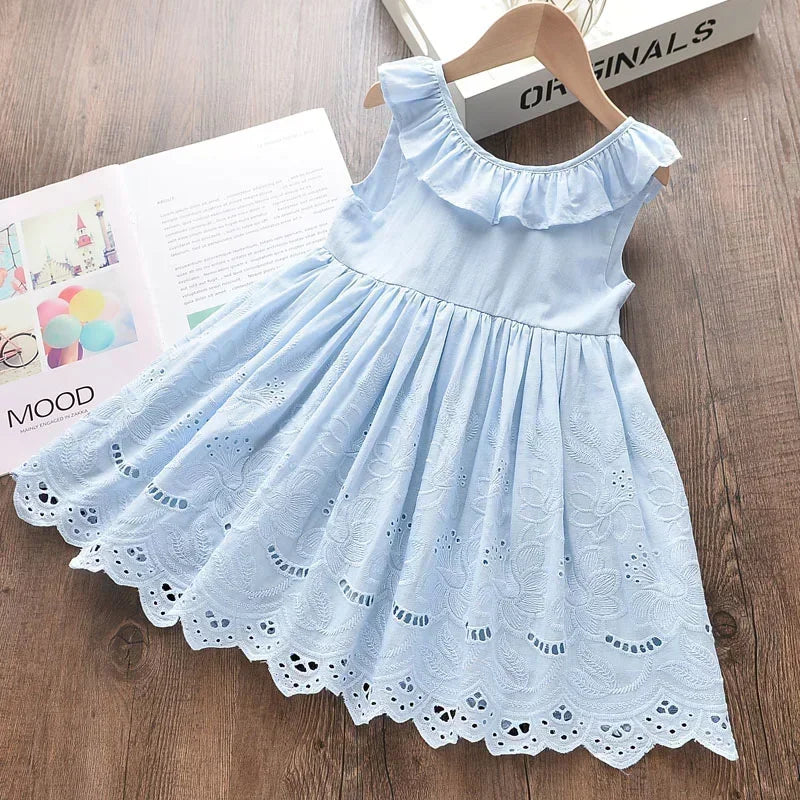 Elegant Summer Party Dress for Baby Girls 2024 Floral Princess Outfit for Girls